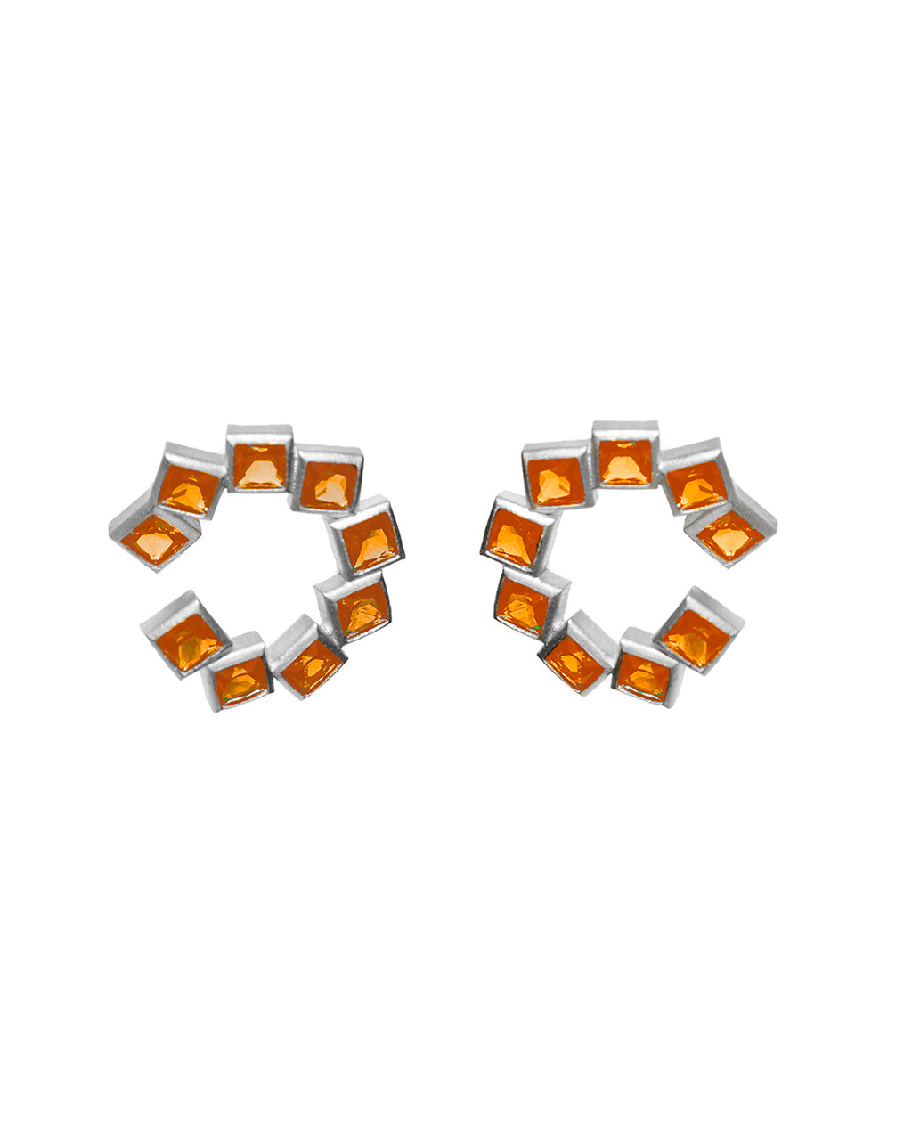 Block Earring Silver