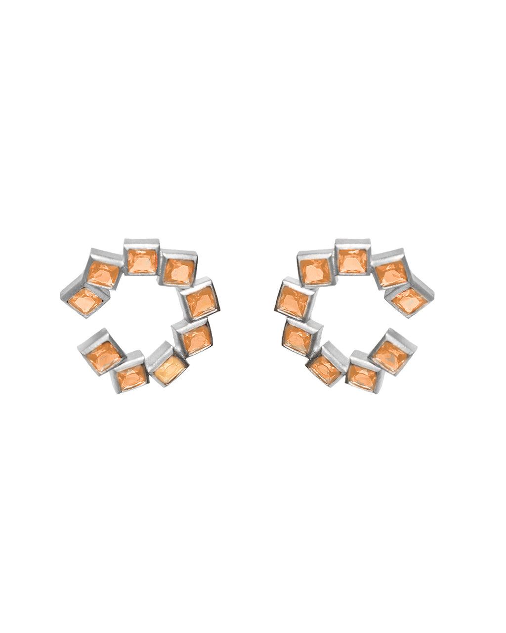 Block Earring Silver