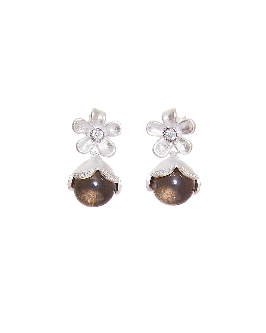 Gardenia Earring with Quartz