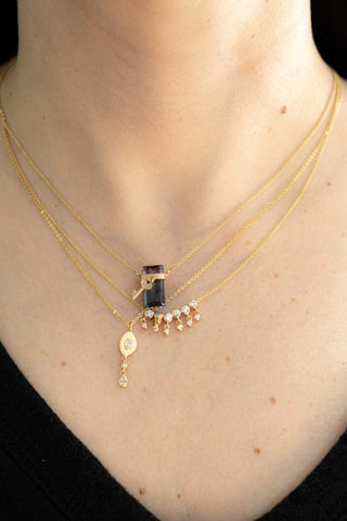Collar de turmalina con una llave colgando  (4.66 ct)