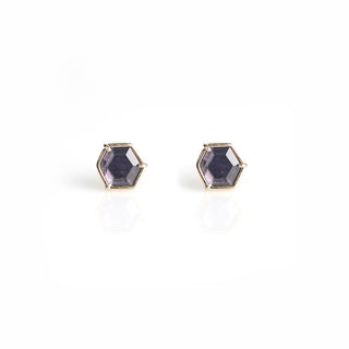 Aretes con amatista en forma de hexágono (.87 ct)