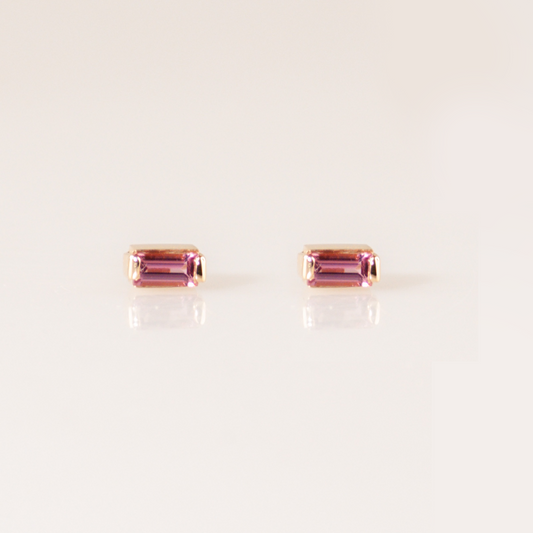 Aretes con turmalina rectangular