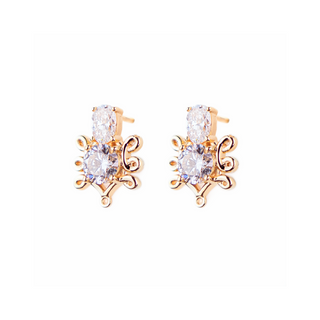 Aretes con 2 diamantes de laboratorio (.8ct)