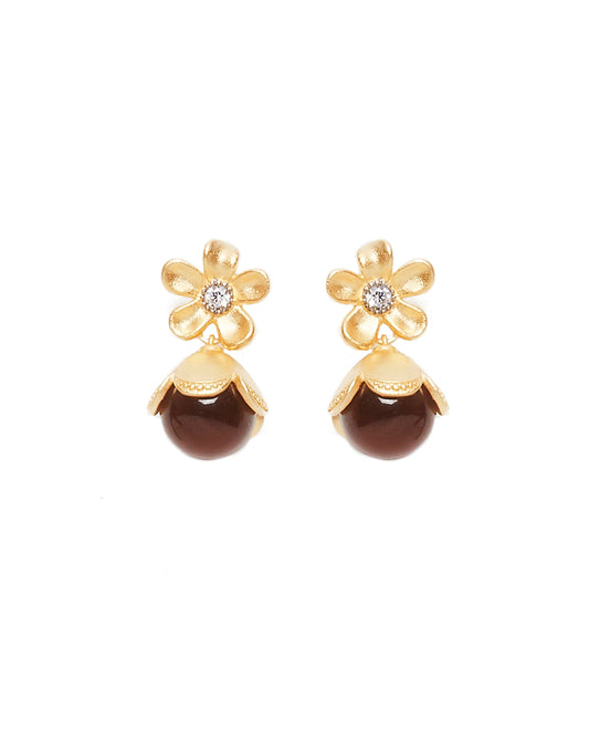 Gardenia Earring with Quartz